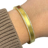 Gold Bangle Bracelet With Pave Trim