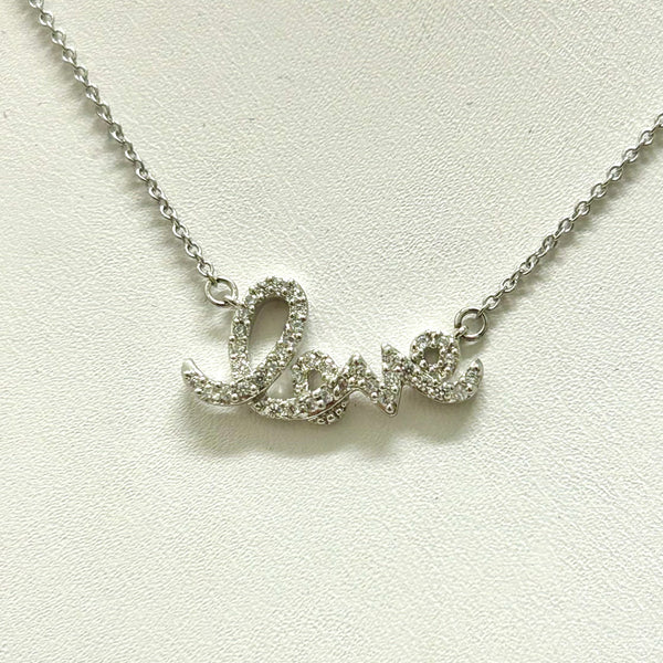 Script Love CZ Necklace