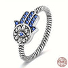 Sterling Silver Braided Twist Hamsa Ring