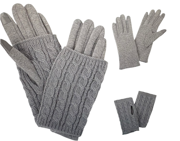 3-In-1 Cable Knit Gloves