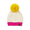 Multicolor Neon Beanie With Pom