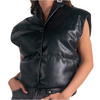 Elan High Collar Vegan Leather Vest