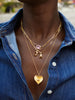 Long Chain Heart Statement Necklace