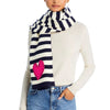 Kerri Rosenthal Heart Knit Striped Scarf