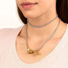 Mixed Metal Toggle Layered Necklace