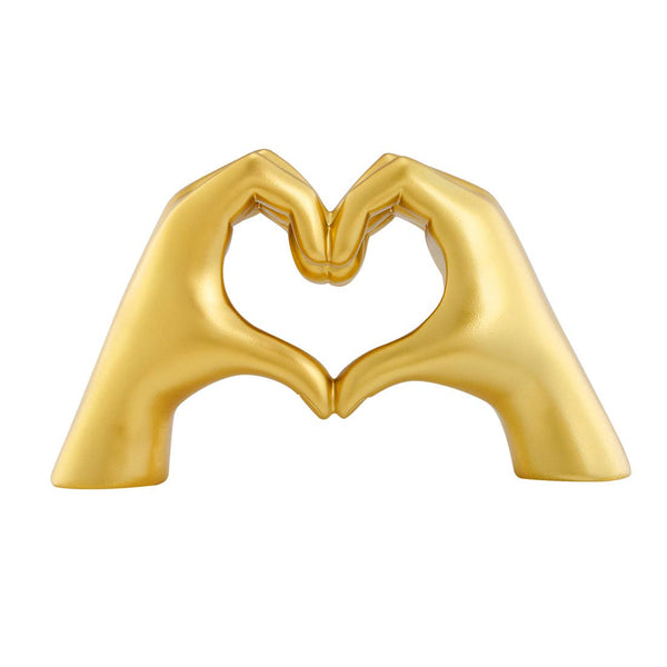 Tiny Gold Heart-Hand Sculpture
