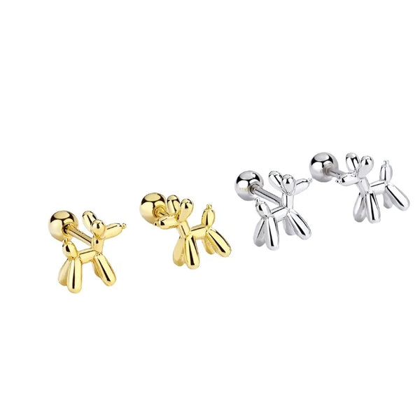 Sterling/Gold Filled Tiny Balloon Dog Earrings