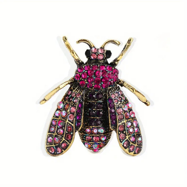 Rhinestone Bee Brooch