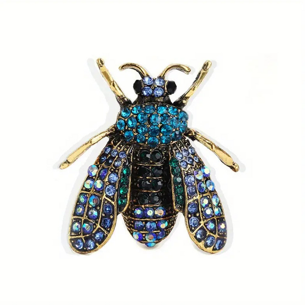 Rhinestone Bee Brooch