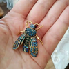 Rhinestone Bee Brooch