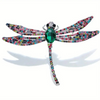 Dramatic Multicolor Dragonfly Brooch