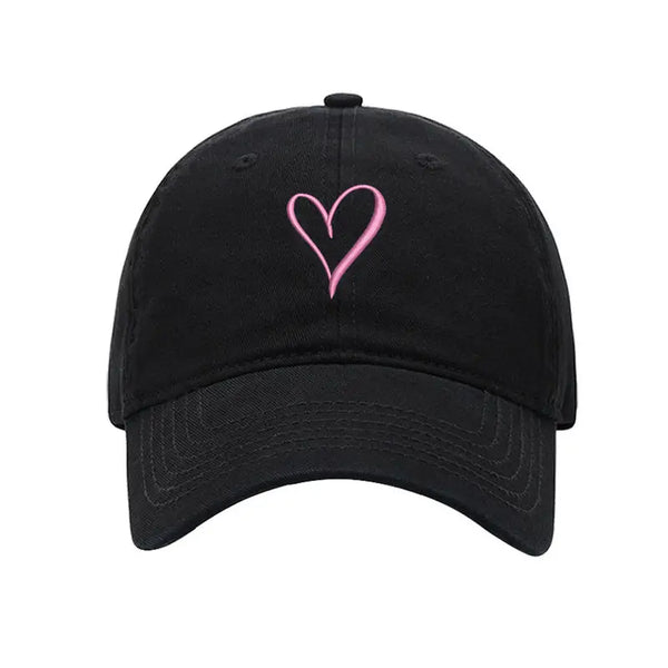 Embroidered Heart Baseball Cap