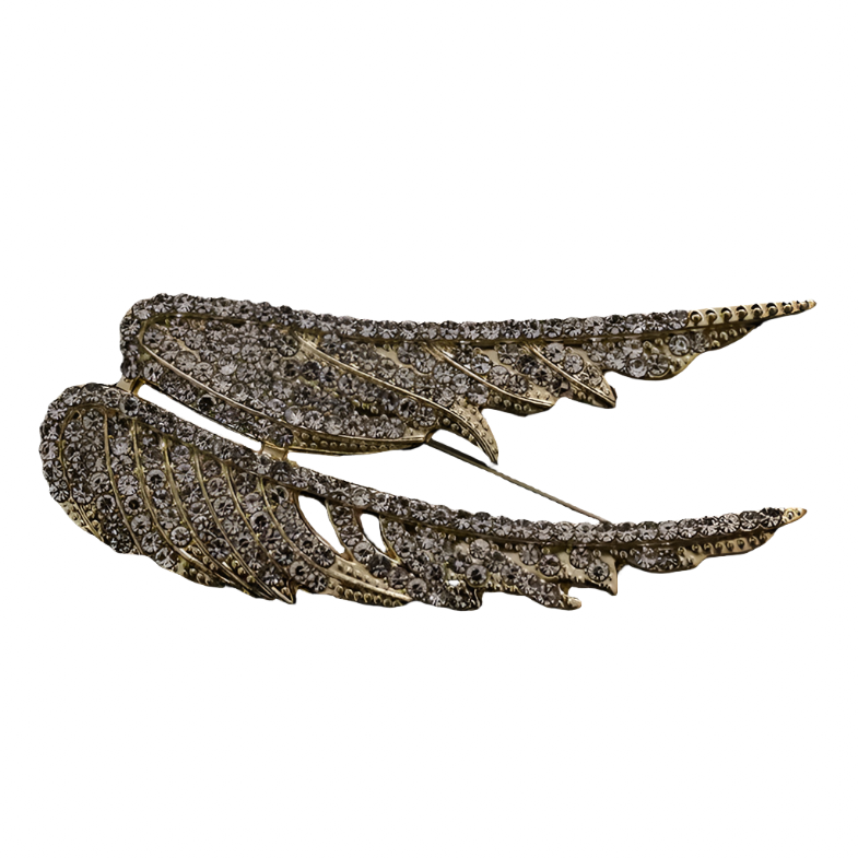 Elegant CZ Angel Wings Pin