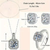 Sterling Silver CZ Earrings, Pendant Necklace And Ring