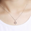 Silver Star of David Charm Necklace