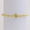 Gold Initial Stretch Bead Bracelet