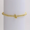 Gold Initial Stretch Bead Bracelet