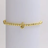 Gold Initial Stretch Bead Bracelet