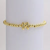 Gold Initial Stretch Bead Bracelet