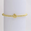 Gold Initial Stretch Bead Bracelet