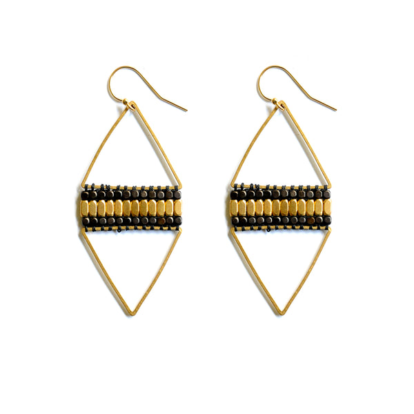 Large Woven Diamond Earrings