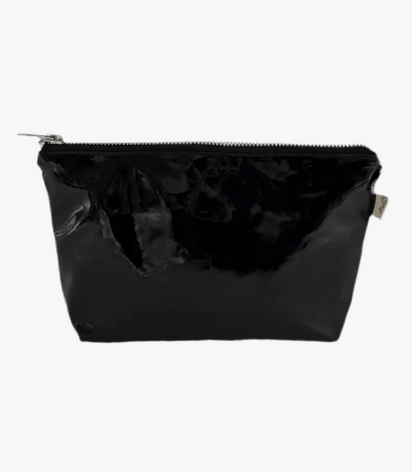 Black Patent Make Up Bag