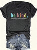 Be Kind Letter Print Crew Neck T-shirt,