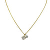 Gold Necklace With Pave Clover Charms