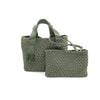 Convertible Woven Crossbody Bag With Clutch