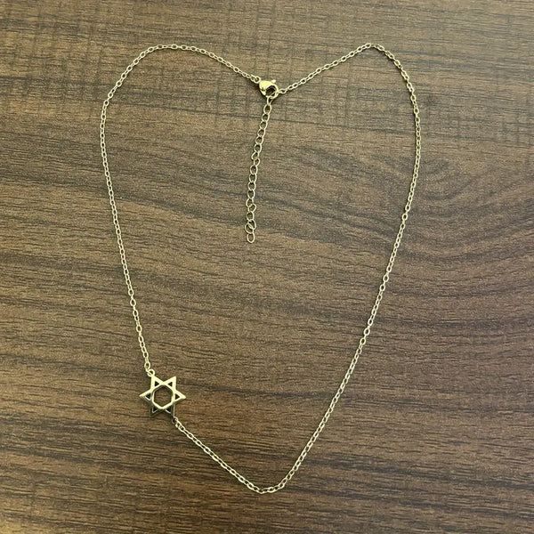 Off Center Star Of David Necklace