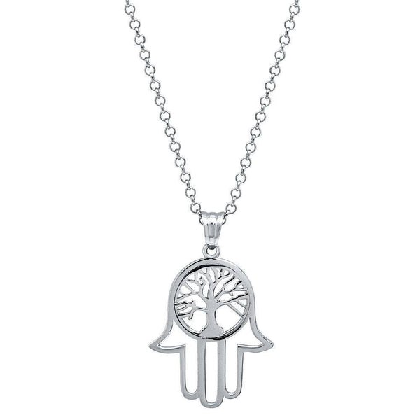 Hamsa with Tree of Life Symbol Necklace