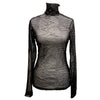 Snake Patterned Mesh Turtle Neck