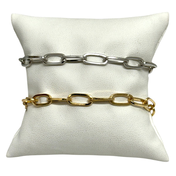 Gold or Silver Paperclip Bracelet