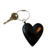 Leather Black Heart Bag/Keychain Charm