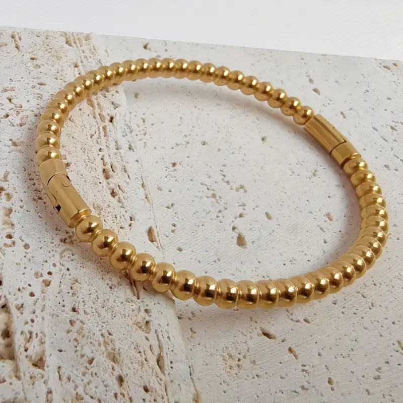 Round "Beaded" Bangle Bracelet