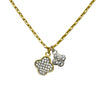 Gold Necklace With Pave Clover Charms