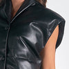 Elan High Collar Vegan Leather Vest