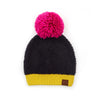 Multicolor Neon Beanie With Pom