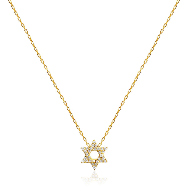 CZ Pave Star of David Necklace