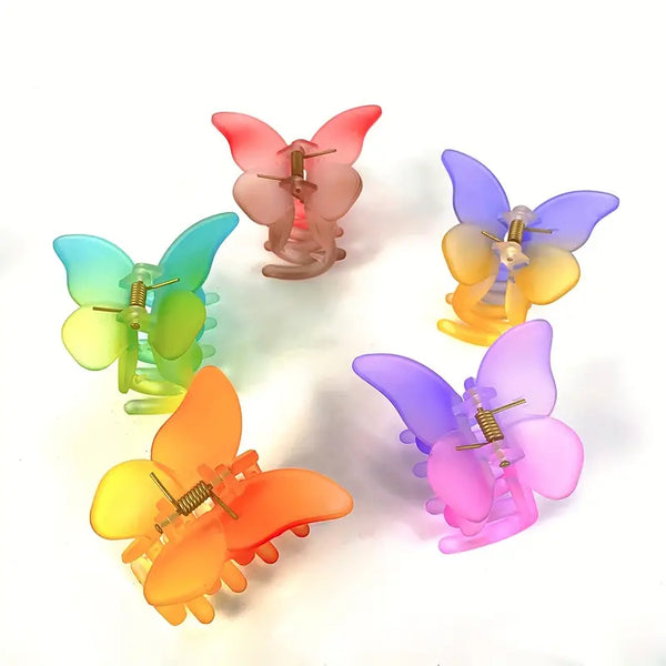 Colorful Ombre Butterfly Hair Clips