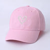 Double Embroidered Heart Baseball Hat