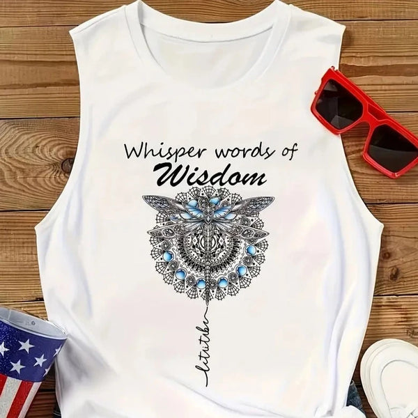 Dragonfly "Words of Wisdom" Muscle Tank Top