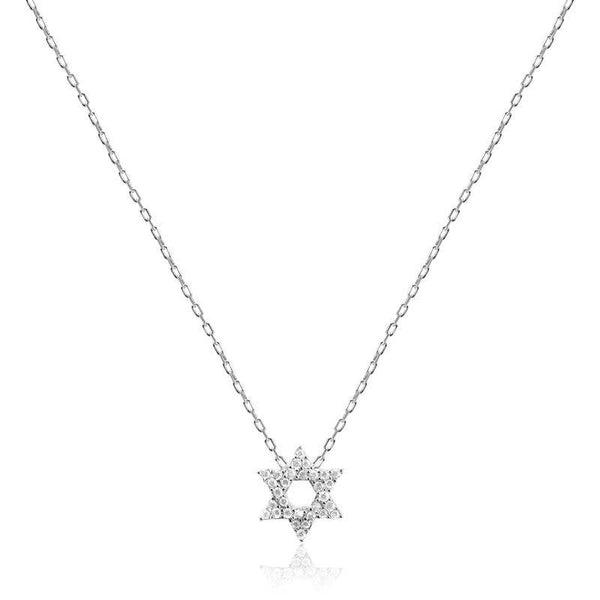 CZ Pave Star of David Necklace