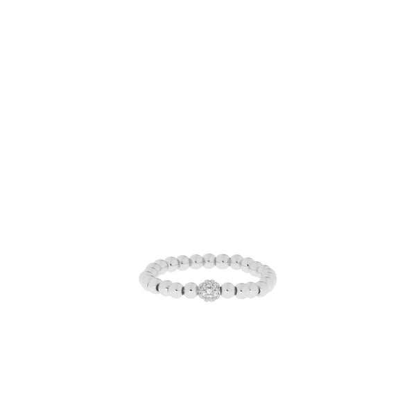 Stretch Beaded Ring With Pave Detail