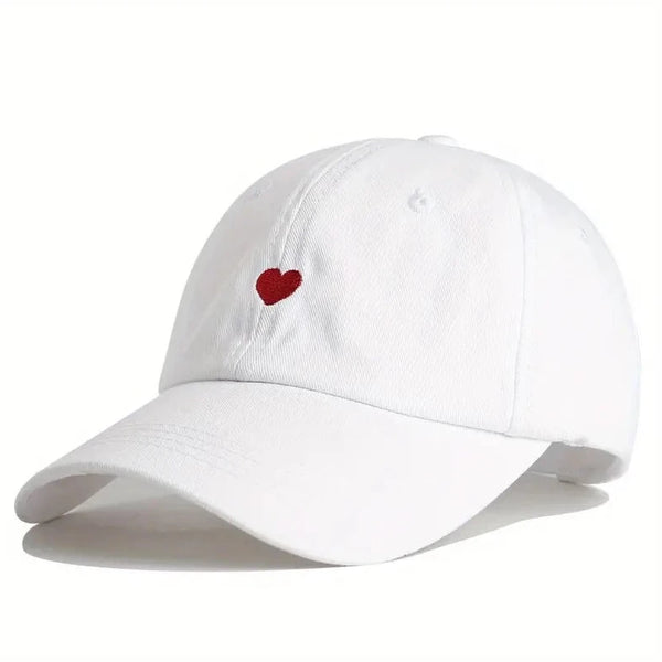 Baseball Hat with Solid Embroidered Heart