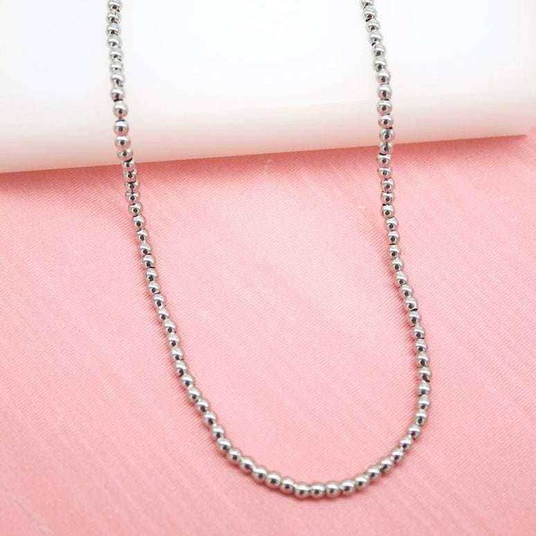 18K Gold Filled Beaded Chain Necklace