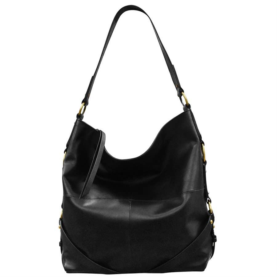 Large Black Leather Hobo