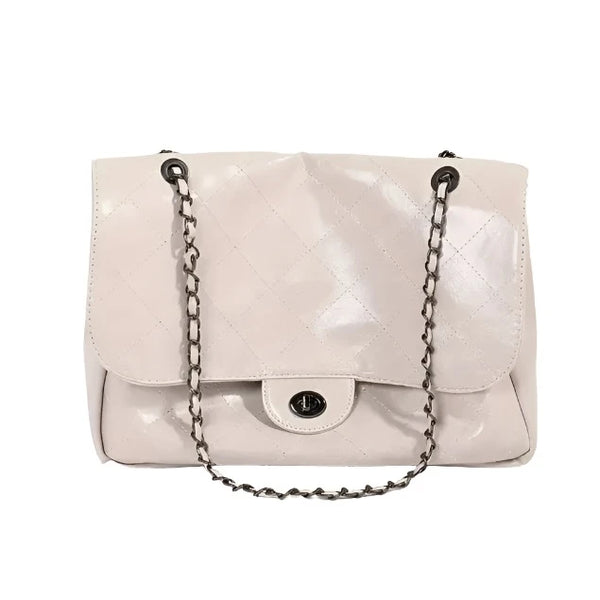 Large Cream Fashion Handbag