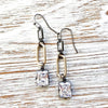 Mixed Metal and Crystal Paperclip Earrings