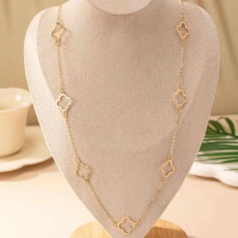 Long Open Clover Necklace